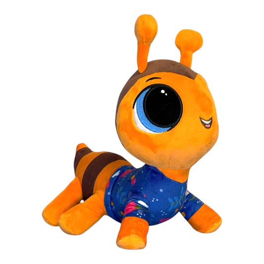 Plush toy with a cartoonish design on a white background